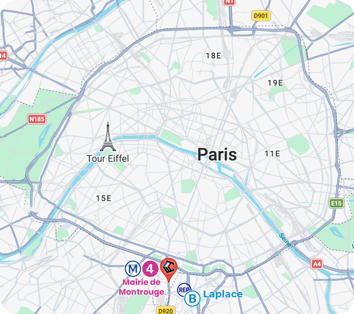 Emplacement des locaux de CCC Grading pour la remise en main propre : Montrouge 92120