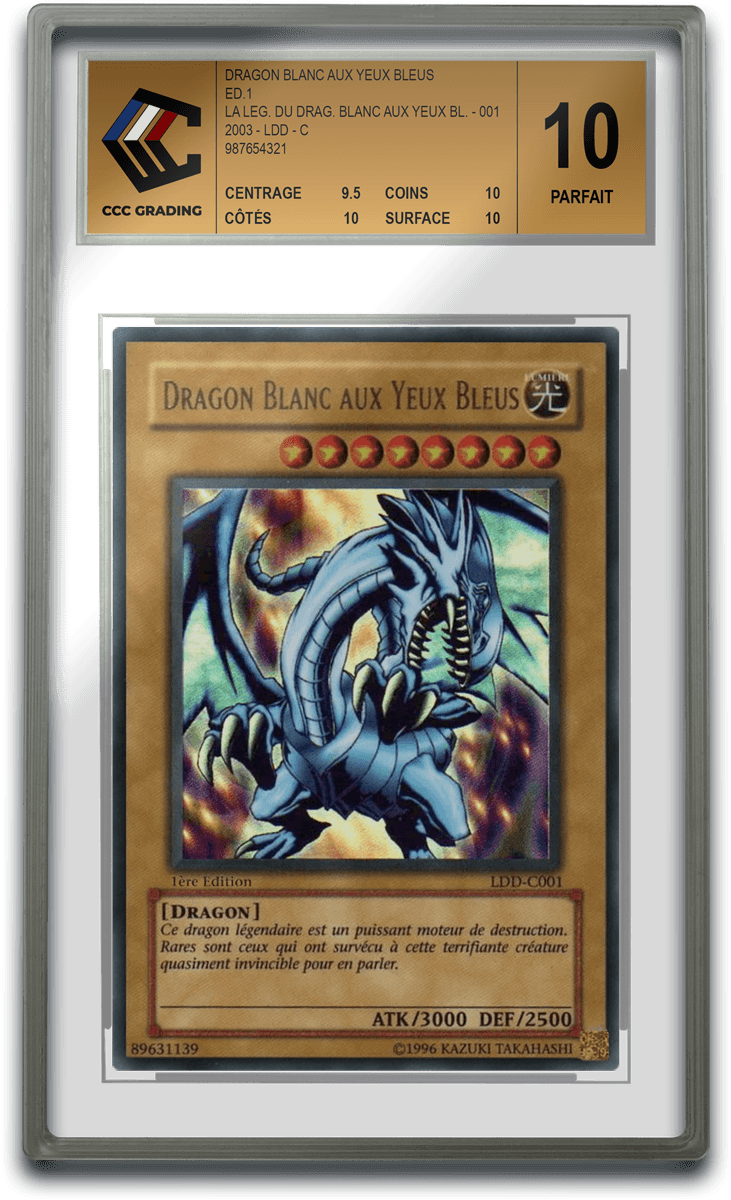 Graded yugioh card blue eyes white dragon 1st ed