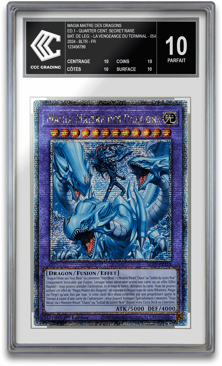 Grading de carte Yu-Gi-Oh Magia Maitre des Dragons BLTR